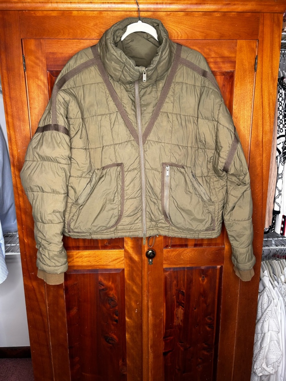 Free People Movement Rare Quilted Dolman Jacket Dusted Military Original Puffer